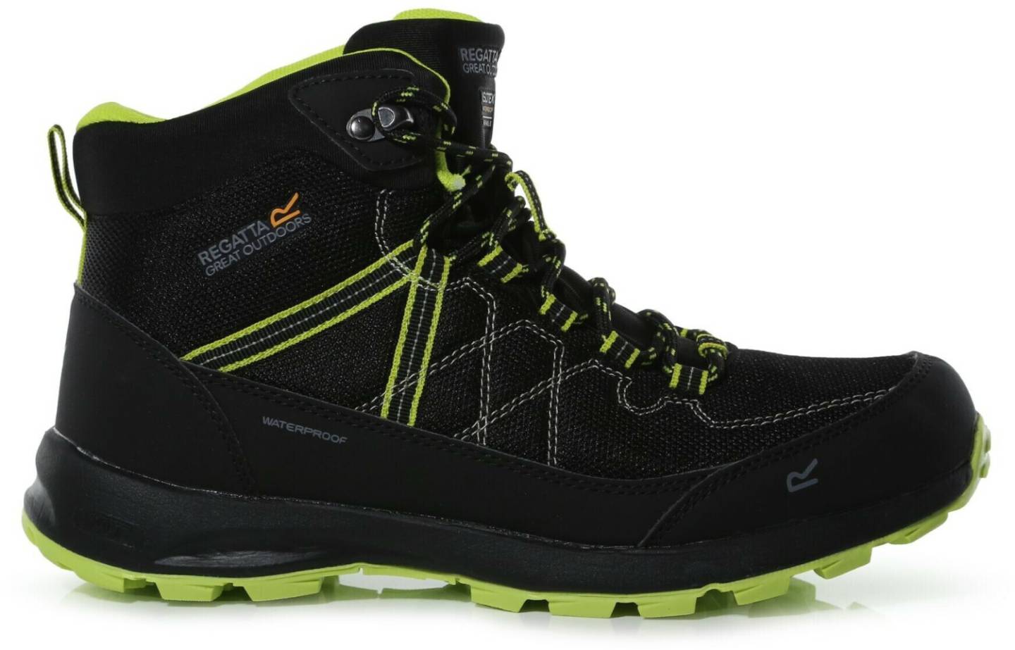 Regatta Men's Samaris Lite Waterproof Mid Walking Shoes(RMF700_689) black/lime punch Outdoorbekleidung